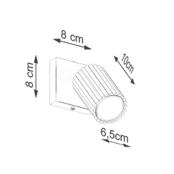 Sollux Wandspot Weiß B: 8 cm klein schwenkbar Modern GU10< Flurlampen|Wohnzimmerlampen