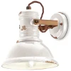 Ferroluce Wandspot Weiß Shabby B: 25 cm Keramik Metall Handarbeit E27< Wohnzimmerlampen|Keramiklampen