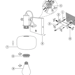 Steinhauer Wandstrahler blendarm Schwarz Rauchgrau E27 H:16 cm< Spots|Wandleuchten