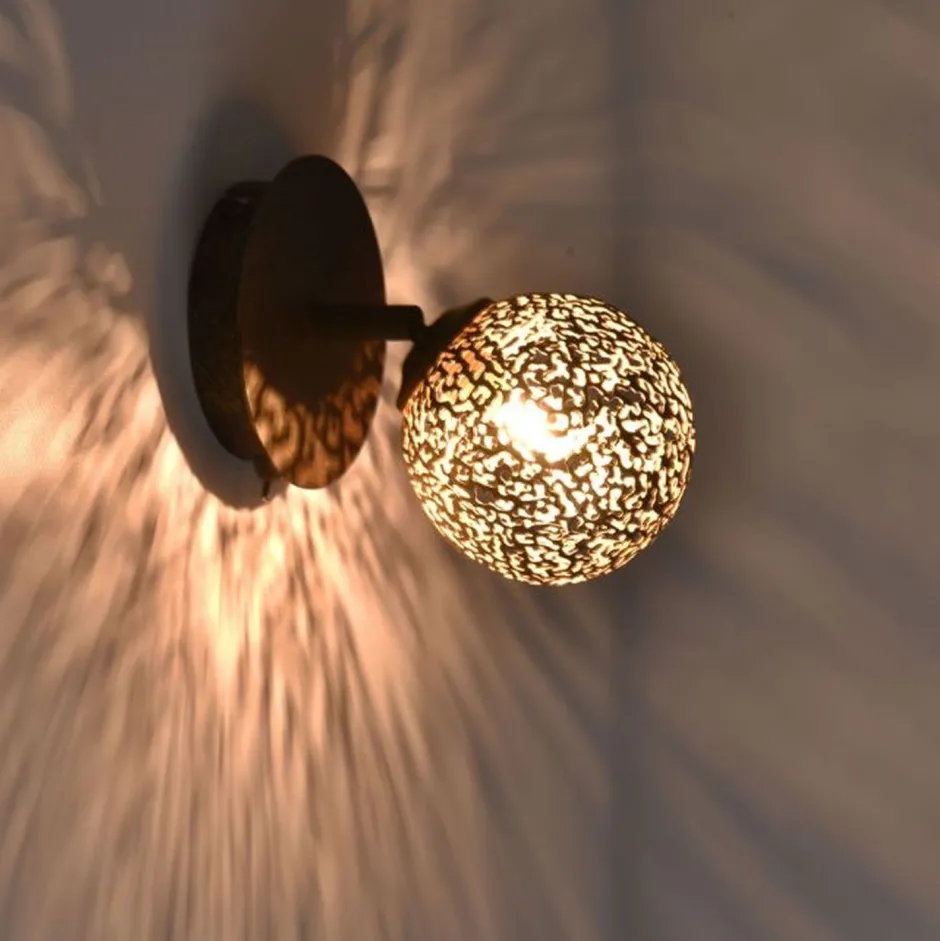 Flurlampen|Bürolampen*Paul Neuhaus Wandstrahler mit Schalter Rostbraun Gold G9 verstellbar