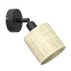 Luminex Wandstrahler Rattan Metall Natur Schwarz E14 flexibel< Spots|Wandleuchten