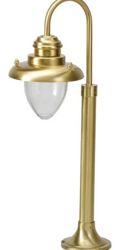 Außenleuchten Antik|Außenleuchten Messing*Lido Wegbeleuchtung Garten Messing Glas H:62cm MARIOS