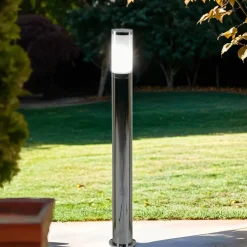 Außenleuchten Antik|Moderne Lampen*Lido Wegbeleuchtung in Chrom aus Messing E27 65cm hoch