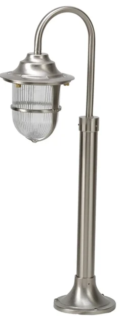 Lido Wegbeleuchtung Messing Riffelglas H:62cm IP54 außen< Außenleuchten Antik|Außenleuchten Messing