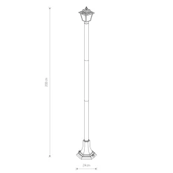 Außenleuchten Antik|Gartenlaternen*Nowodvorski Wegeleuchte 200 cm Schwarz Aluminium Rustikal IP44 E27