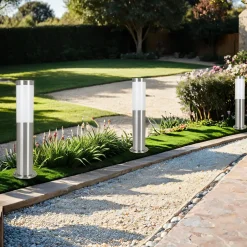 Metall Lampen|Moderne Lampen*Eglo Wegeleuchte Außen Edelstahl IP44 Garten Pollerleuchte