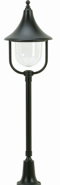 Lido Wegeleuchte außen Schwarz 87cm IP43 Aluminium Rustikal< Außenleuchten Antik|Rustikale Außenleuchten