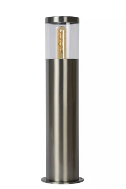 Wegeleuchten|Metall Lampen* Wegeleuchte Außen Stahl in Chrom IP44 E27 49 cm Garten