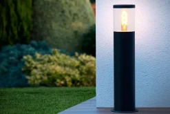 Wegeleuchte Außen Stahl Schwarz IP44 E27 49 cm Garten< Wegeleuchten|Metall Lampen