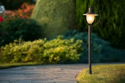 Industrie Lampen|Vintage Lampen* Wegeleuchte Glas Metall Rostbraun IP44 Garten 110 cm