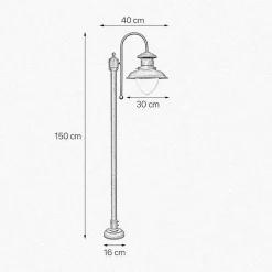 Giovanni Battista Wegeleuchte in Bronze Antik matt IP44 E27 150 cm Messing< Außenleuchten Antik|Außenleuchten Messing