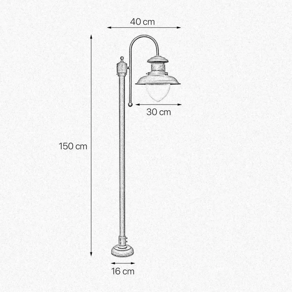 Giovanni Battista Wegeleuchte in Bronze Antik matt IP44 E27 150 cm Messing< Außenleuchten Antik|Außenleuchten Messing