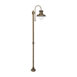 Giovanni Battista Wegeleuchte IP44 in Bronze Antik E27 210 cm Glas Messing< Außenleuchten Antik|Außenleuchten Messing