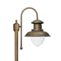 Giovanni Battista Wegeleuchte IP44 in Bronze Antik E27 210 cm Glas Messing< Außenleuchten Antik|Außenleuchten Messing