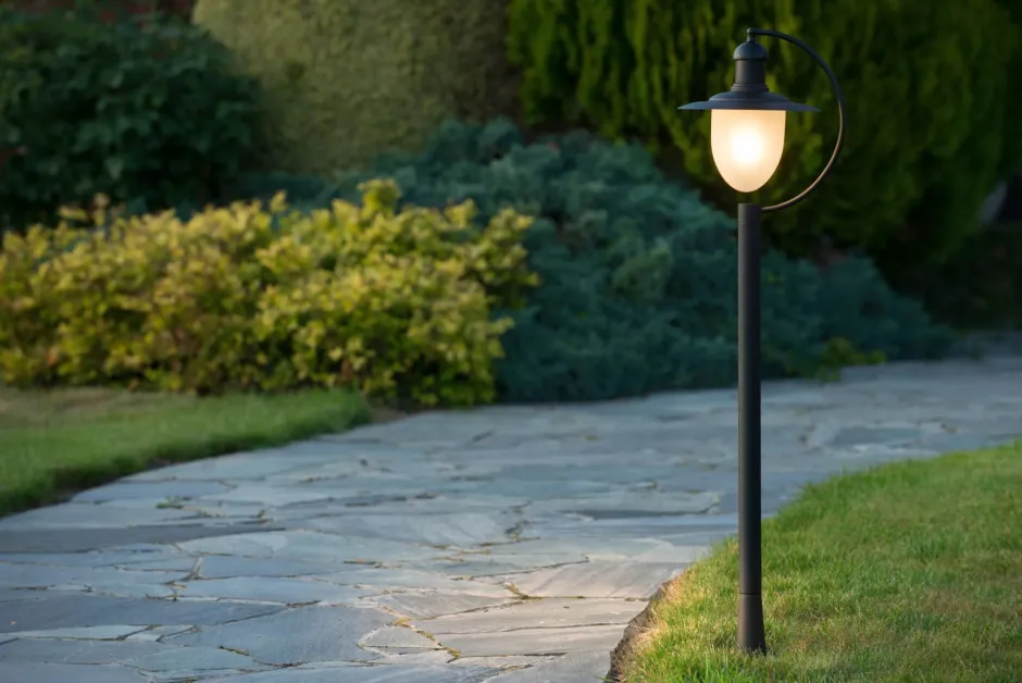 Wegeleuchte IP44 Metall Glas Schwarz 110 cm Garten< Industrie Lampen|Vintage Lampen