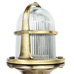 Lido Wegeleuchte klein 25 cm IP64 E27 Echt-Messing Glas< Außenleuchten Antik|Außenleuchten Messing