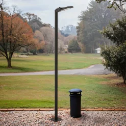 Metall Lampen|Wegeleuchten*Nowodvorski Wegeleuchte LED Schwarz IP65 3000 K 3600 lm 285 cm