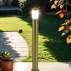 Lido Wegeleuchte Messing IP55 H:65cm E27 Garten außen< Moderne Lampen|Messinglampen