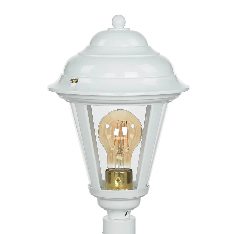 Lido Wegeleuchte Messing massiv Weiß 100 cm Rustikal Garten< Rustikale Lampen|Messinglampen