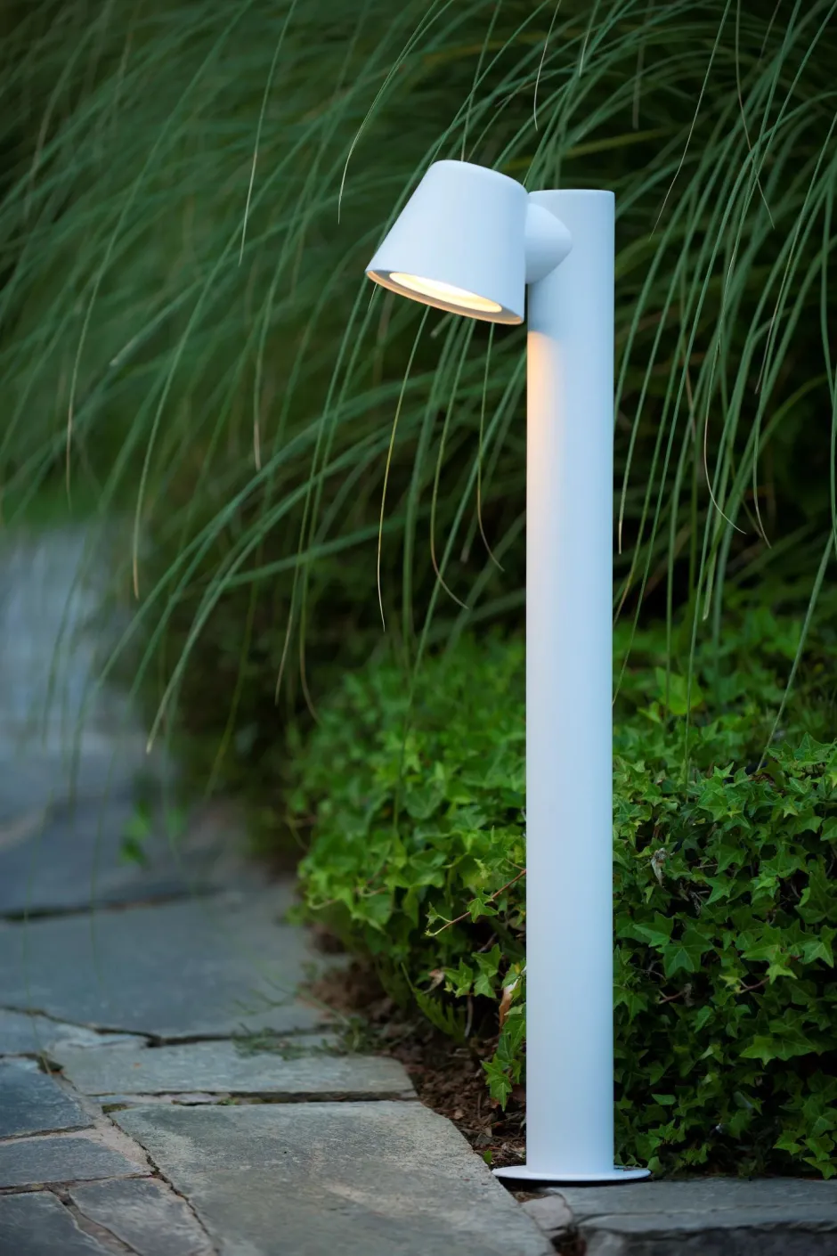 Wegeleuchten|Metall Lampen* Wegeleuchte Outdoor Metall Weiß IP44 70 cm GU10 Garten