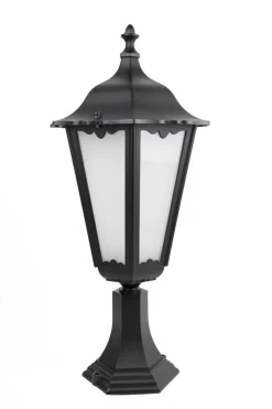 Außenleuchten Antik|Rustikale Außenleuchten*SU-MA Wegeleuchte Schwarz 65cm Rustikal IP43 E27 DILSEN