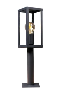 Metall Lampen|Vintage Lampen*Eco-Light Wegeleuchte Vintage Schwarz Holz 50 cm klein IP44 E27