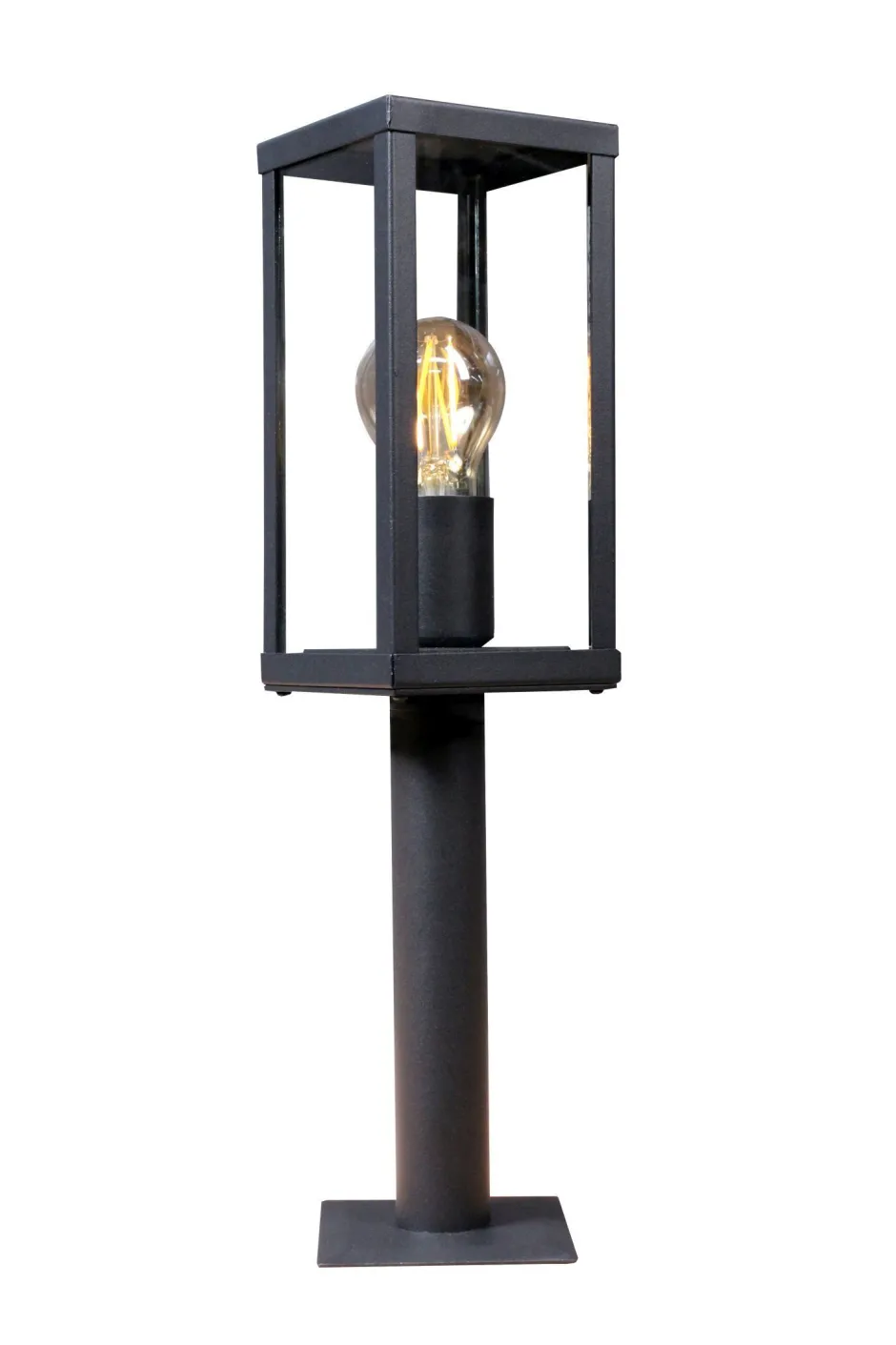 Metall Lampen|Vintage Lampen*Eco-Light Wegeleuchte Vintage Schwarz Holz 50 cm klein IP44 E27