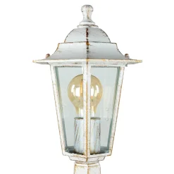 Rustikale Lampen|Metall Lampen*Easylight Wegeleuchte Weiß-Gold Rustikal E27 Aluminium PAIRS