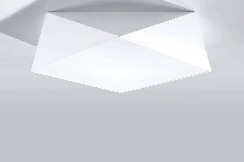 Wohnzimmerlampen|Moderne Lampen*Sollux Weiße Deckenlampe LYNNDIE B:50cm geometrisch blendarm