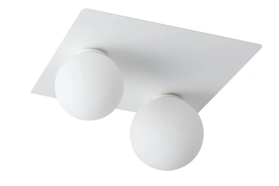 Deckenleuchten|Bürolampen*Sigma Weiße Deckenleuchte blendarm 2-flammig G9 Metall Glas