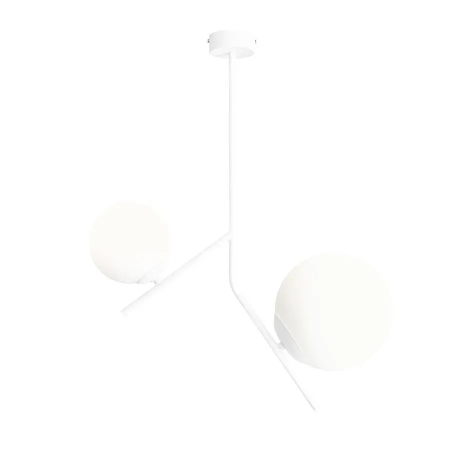 ALDEX Weiße Deckenleuchte Glas Metall L:50 cm Kugeln wohnlich< Deckenleuchten|Badezimmer Lampe