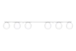 Deckenleuchten|Flurlampen*Sollux Weiße Deckenleuchte lang 120 cm Glas Metall 6x G9