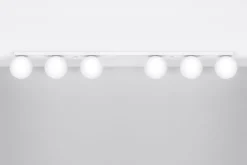 Deckenleuchten|Flurlampen*Sollux Weiße Deckenleuchte lang 120 cm Glas Metall 6x G9