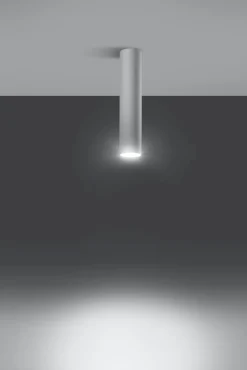 Sollux Weiße Deckenleuchte LUTATIA Ø6cm H:30cm GU10 Metall< Küchenlampen|Moderne Lampen