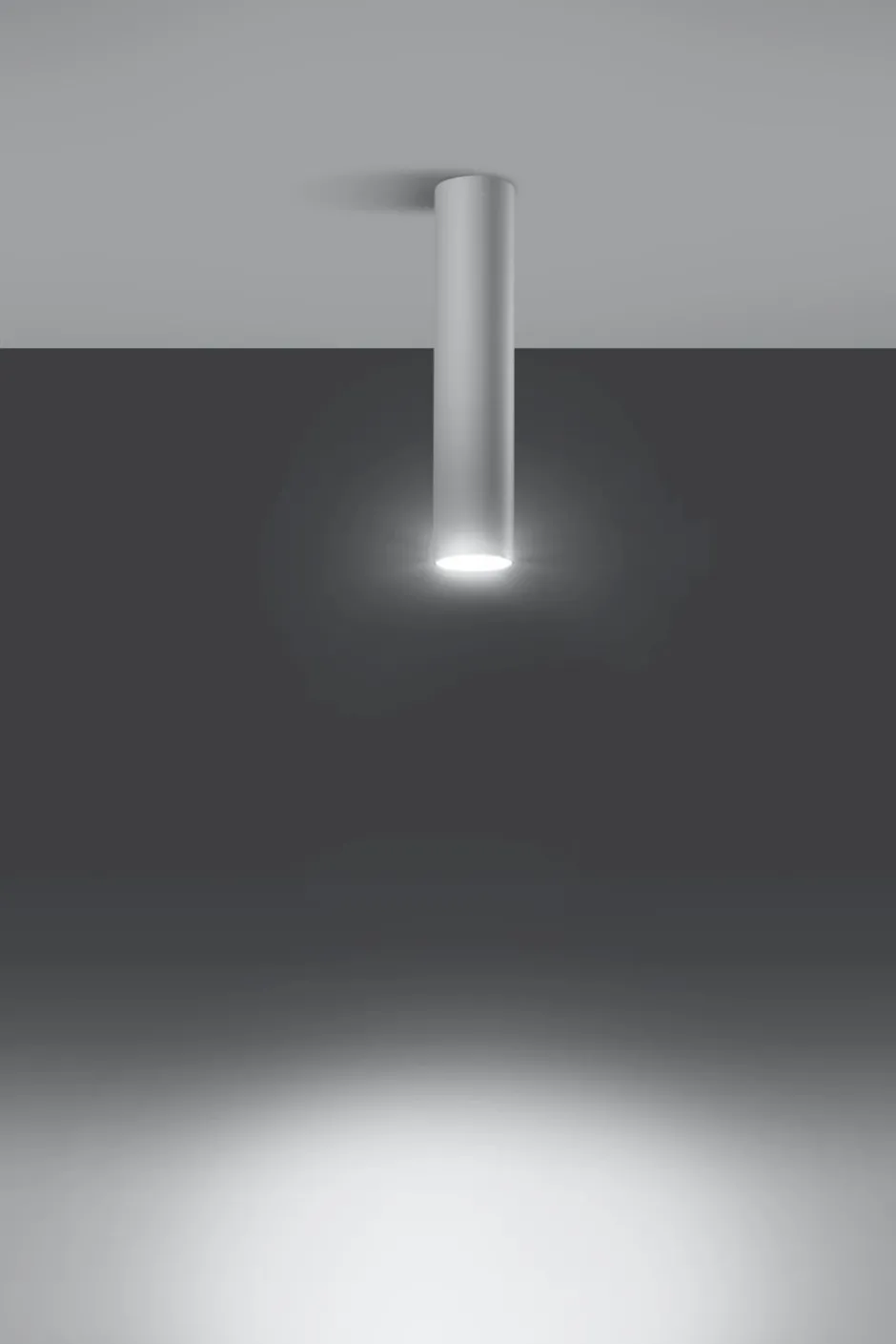 Sollux Weiße Deckenleuchte LUTATIA Ø6cm H:30cm GU10 Metall< Küchenlampen|Moderne Lampen