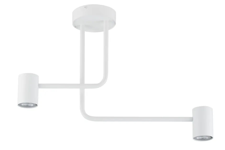 Deckenleuchten|Moderne Lampen*Sigma Weiße Deckenleuchte Metall 2-flammig akzentuiert GU10