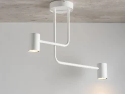 Deckenleuchten|Moderne Lampen*Sigma Weiße Deckenleuchte Metall 2-flammig akzentuiert GU10