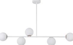 Sigma Weiße Deckenleuchte Metall Glas G9 5-flammig wohnlich< Deckenleuchten|Kugellampen