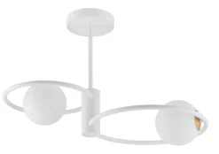 Deckenleuchten|Moderne Lampen*Sigma Weiße Deckenleuchte Modern Kugelschirm Glas Metall G9