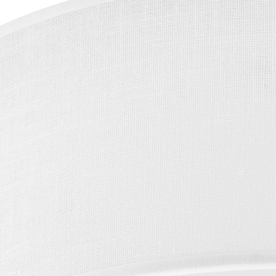 Deckenleuchten|Flurlampen*Lamkur Weiße Deckenleuchte Stoff Ø 45 cm rund flach blendarm 2x E27