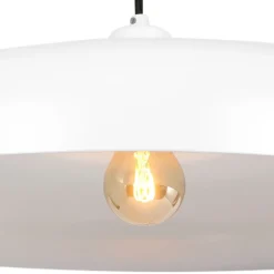 Steinhauer Weiße Hängelampe Metall Ø50 cm rund E27 Modernes Design< Hängelampen|Bürolampen