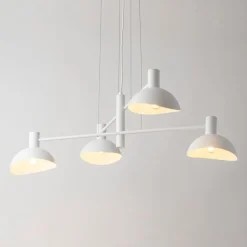 Hängelampen|Moderne Lampen*Sigma Weiße Hängelampe Metall 4-flammig L:90 cm Modern