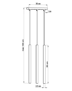 Sollux Weiße Hängelampe Metall 3-flammig G9 PETERA Esstisch< Esszimmer Lampen|Moderne Lampen