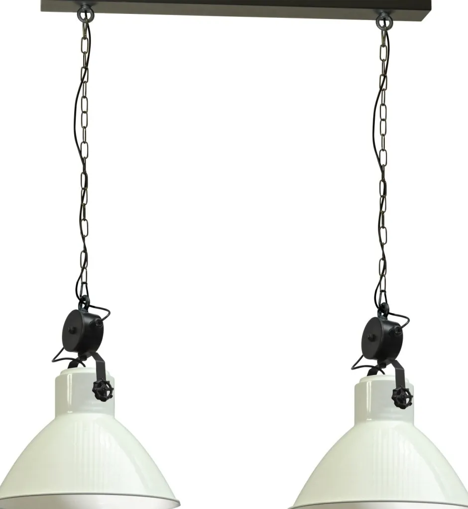 Masterlight Weiße Hängelampe schwenkbar 2xE27 Ø45cm Handarbeit< Hängelampen|Industrie Lampen