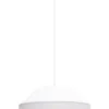 Wohnzimmerlampen|Stofflampen*Belis Weiße Hängeleuchte blendarm Stoff wohnlich B:45 cm E27