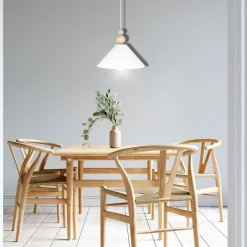 Belis Weiße Hängeleuchte Holz Metall Ø26 cm rund E27 wohnlich< Hängelampen|Bürolampen