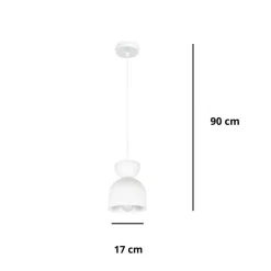 Belis Weiße Hängeleuchte Metall E27 Minimalistisch Ø17 cm< Hängelampen|Bürolampen
