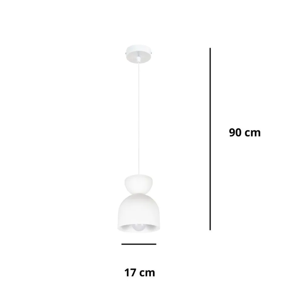 Belis Weiße Hängeleuchte Metall E27 Minimalistisch Ø17 cm< Hängelampen|Bürolampen