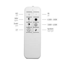 Deckenleuchten|Flurlampen*Just Light Weiße LED Deckenlampe Dimmer Ø40 cm 5100 lm Nachtlicht