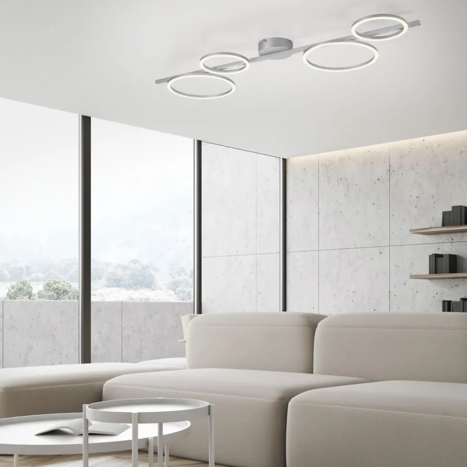 Just Light Weiße LED Deckenlampe Metall 120 cm länglich 3000 K< Deckenleuchten|Flurlampen